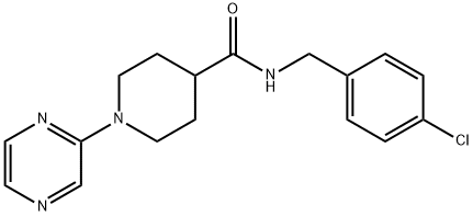 4-Piperidinecarboxamide,N-[(4-chlorophenyl)methyl]-1-pyrazinyl-(9CI) 结构式