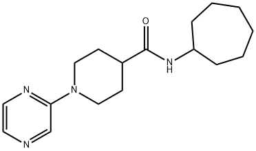 4-Piperidinecarboxamide,N-cycloheptyl-1-pyrazinyl-(9CI) 结构式