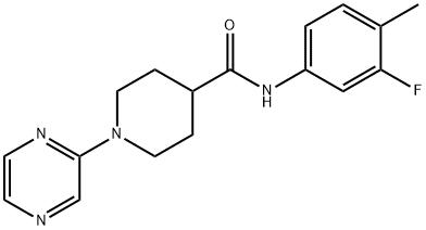 4-Piperidinecarboxamide,N-(3-fluoro-4-methylphenyl)-1-pyrazinyl-(9CI) 结构式