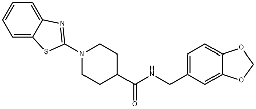 4-Piperidinecarboxamide,N-(1,3-benzodioxol-5-ylmethyl)-1-(2-benzothiazolyl)-(9CI) 结构式