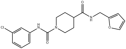 1,4-Piperidinedicarboxamide,N1-(3-chlorophenyl)-N4-(2-furanylmethyl)-(9CI) 结构式