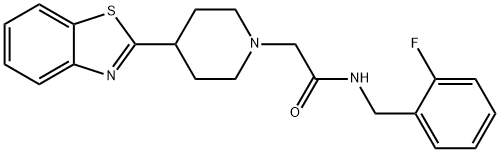 1-Piperidineacetamide,4-(2-benzothiazolyl)-N-[(2-fluorophenyl)methyl]-(9CI) 结构式