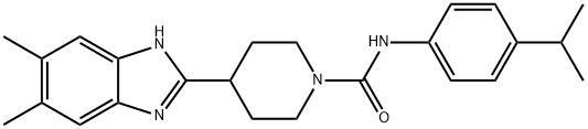 1-Piperidinecarboxamide,4-(5,6-dimethyl-1H-benzimidazol-2-yl)-N-[4-(1-methylethyl)phenyl]-(9CI) 结构式