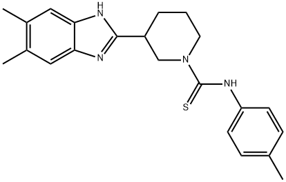 1-Piperidinecarbothioamide,3-(5,6-dimethyl-1H-benzimidazol-2-yl)-N-(4-methylphenyl)-(9CI) 结构式