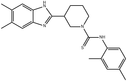 1-Piperidinecarbothioamide,3-(5,6-dimethyl-1H-benzimidazol-2-yl)-N-(2,4-dimethylphenyl)-(9CI) 结构式