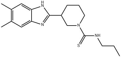 1-Piperidinecarbothioamide,3-(5,6-dimethyl-1H-benzimidazol-2-yl)-N-propyl-(9CI) 结构式