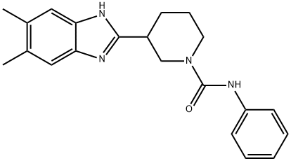 1-Piperidinecarboxamide,3-(5,6-dimethyl-1H-benzimidazol-2-yl)-N-phenyl-(9CI) 结构式