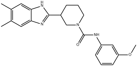 1-Piperidinecarboxamide,3-(5,6-dimethyl-1H-benzimidazol-2-yl)-N-(3-methoxyphenyl)-(9CI) 结构式