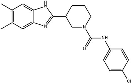 1-Piperidinecarboxamide,N-(4-chlorophenyl)-3-(5,6-dimethyl-1H-benzimidazol-2-yl)-(9CI) 结构式