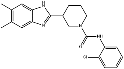 1-Piperidinecarboxamide,N-(2-chlorophenyl)-3-(5,6-dimethyl-1H-benzimidazol-2-yl)-(9CI) 结构式