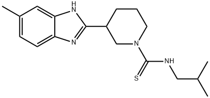 1-Piperidinecarbothioamide,3-(5-methyl-1H-benzimidazol-2-yl)-N-(2-methylpropyl)-(9CI) 结构式