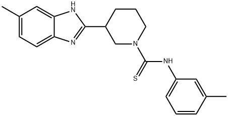 1-Piperidinecarbothioamide,3-(5-methyl-1H-benzimidazol-2-yl)-N-(3-methylphenyl)-(9CI) 结构式