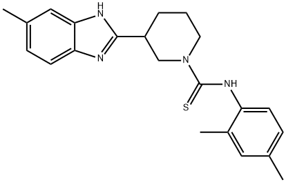 1-Piperidinecarbothioamide,N-(2,4-dimethylphenyl)-3-(5-methyl-1H-benzimidazol-2-yl)-(9CI) 结构式