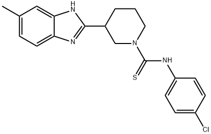 1-Piperidinecarbothioamide,N-(4-chlorophenyl)-3-(5-methyl-1H-benzimidazol-2-yl)-(9CI) 结构式