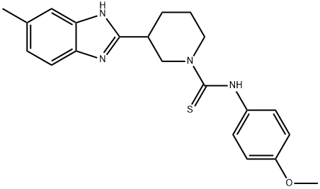 1-Piperidinecarbothioamide,N-(4-methoxyphenyl)-3-(5-methyl-1H-benzimidazol-2-yl)-(9CI) 结构式