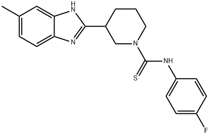 1-Piperidinecarbothioamide,N-(4-fluorophenyl)-3-(5-methyl-1H-benzimidazol-2-yl)-(9CI) 结构式