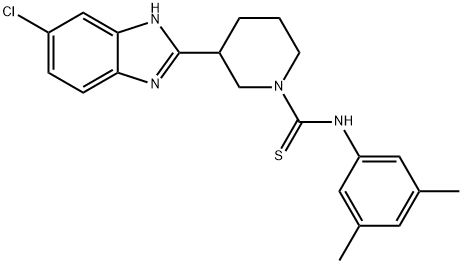 1-Piperidinecarbothioamide,3-(5-chloro-1H-benzimidazol-2-yl)-N-(3,5-dimethylphenyl)-(9CI) 结构式