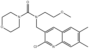 4-Morpholinecarboxamide,N-[(2-chloro-6,7-dimethyl-3-quinolinyl)methyl]-N-(2-methoxyethyl)-(9CI) 结构式