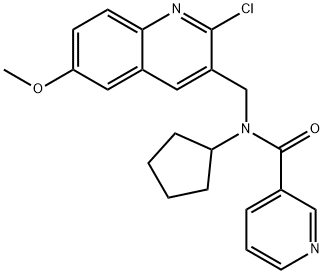 3-Pyridinecarboxamide,N-[(2-chloro-6-methoxy-3-quinolinyl)methyl]-N-cyclopentyl-(9CI) 结构式