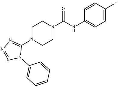 1-Piperazinecarboxamide,N-(4-fluorophenyl)-4-(1-phenyl-1H-tetrazol-5-yl)-(9CI) 结构式