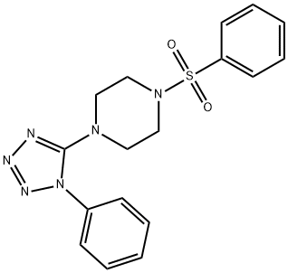 Piperazine,1-(phenylsulfonyl)-4-(1-phenyl-1H-tetrazol-5-yl)-(9CI) 结构式