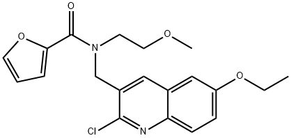 2-Furancarboxamide,N-[(2-chloro-6-ethoxy-3-quinolinyl)methyl]-N-(2-methoxyethyl)-(9CI) 结构式