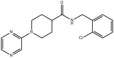 4-Piperidinecarboxamide,N-[(2-chlorophenyl)methyl]-1-pyrazinyl-(9CI) 结构式