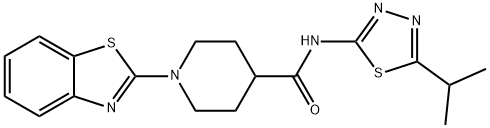 4-Piperidinecarboxamide,1-(2-benzothiazolyl)-N-[5-(1-methylethyl)-1,3,4-thiadiazol-2-yl]-(9CI) 结构式
