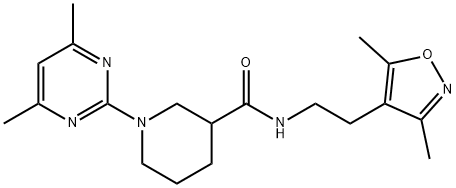 3-Piperidinecarboxamide,N-[2-(3,5-dimethyl-4-isoxazolyl)ethyl]-1-(4,6-dimethyl-2-pyrimidinyl)-(9CI) 结构式
