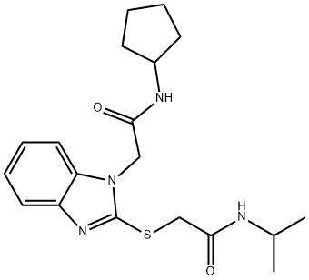 1H-Benzimidazole-1-acetamide,N-cyclopentyl-2-[[2-[(1-methylethyl)amino]-2-oxoethyl]thio]-(9CI) 结构式