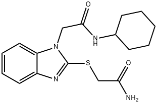 1H-Benzimidazole-1-acetamide,2-[(2-amino-2-oxoethyl)thio]-N-cyclohexyl-(9CI) 结构式