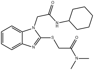 1H-Benzimidazole-1-acetamide,N-cyclohexyl-2-[[2-(dimethylamino)-2-oxoethyl]thio]-(9CI) 结构式