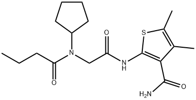 3-Thiophenecarboxamide,2-[[[cyclopentyl(1-oxobutyl)amino]acetyl]amino]-4,5-dimethyl-(9CI) 结构式