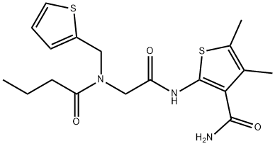 3-Thiophenecarboxamide,4,5-dimethyl-2-[[[(1-oxobutyl)(2-thienylmethyl)amino]acetyl]amino]-(9CI) 结构式