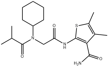 3-Thiophenecarboxamide,2-[[[cyclohexyl(2-methyl-1-oxopropyl)amino]acetyl]amino]-4,5-dimethyl-(9CI) 结构式