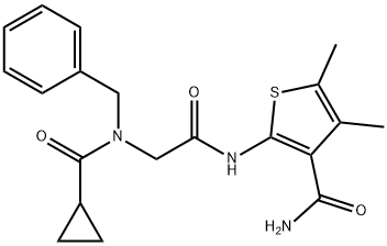 3-Thiophenecarboxamide,2-[[[(cyclopropylcarbonyl)(phenylmethyl)amino]acetyl]amino]-4,5-dimethyl-(9CI) 结构式