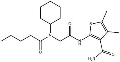 3-Thiophenecarboxamide,2-[[[cyclohexyl(1-oxopentyl)amino]acetyl]amino]-4,5-dimethyl-(9CI) 结构式