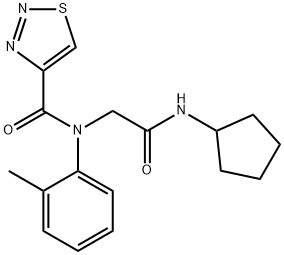 1,2,3-Thiadiazole-4-carboxamide,N-[2-(cyclopentylamino)-2-oxoethyl]-N-(2-methylphenyl)-(9CI) 结构式