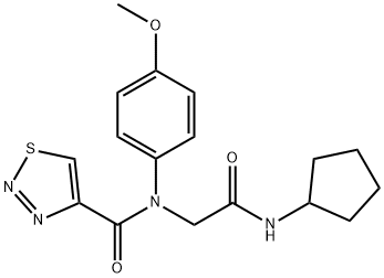 1,2,3-Thiadiazole-4-carboxamide,N-[2-(cyclopentylamino)-2-oxoethyl]-N-(4-methoxyphenyl)-(9CI) 结构式