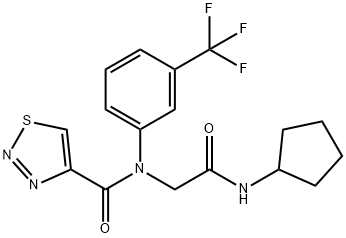 1,2,3-Thiadiazole-4-carboxamide,N-[2-(cyclopentylamino)-2-oxoethyl]-N-[3-(trifluoromethyl)phenyl]-(9CI) 结构式