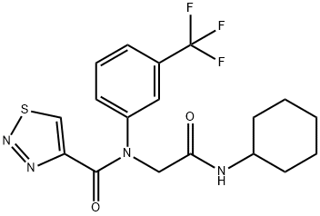 1,2,3-Thiadiazole-4-carboxamide,N-[2-(cyclohexylamino)-2-oxoethyl]-N-[3-(trifluoromethyl)phenyl]-(9CI) 结构式