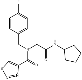 1,2,3-Thiadiazole-4-carboxamide,N-[2-(cyclopentylamino)-2-oxoethyl]-N-[(4-fluorophenyl)methyl]-(9CI) 结构式