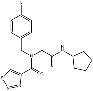 1,2,3-Thiadiazole-4-carboxamide,N-[(4-chlorophenyl)methyl]-N-[2-(cyclopentylamino)-2-oxoethyl]-(9CI) 结构式