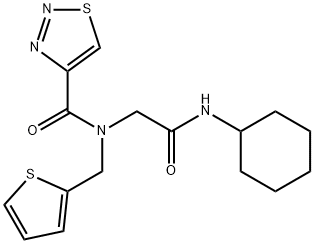 1,2,3-Thiadiazole-4-carboxamide,N-[2-(cyclohexylamino)-2-oxoethyl]-N-(2-thienylmethyl)-(9CI) 结构式