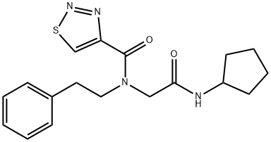 1,2,3-Thiadiazole-4-carboxamide,N-[2-(cyclopentylamino)-2-oxoethyl]-N-(2-phenylethyl)-(9CI) 结构式