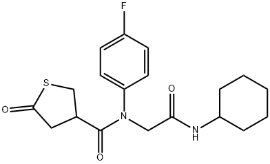 3-Thiophenecarboxamide,N-[2-(cyclohexylamino)-2-oxoethyl]-N-(4-fluorophenyl)tetrahydro-5-oxo-(9CI) 结构式
