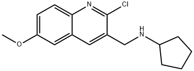 3-Quinolinemethanamine,2-chloro-N-cyclopentyl-6-methoxy-(9CI) 结构式