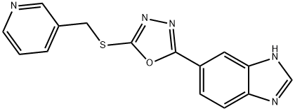 1H-Benzimidazole,5-[5-[(3-pyridinylmethyl)thio]-1,3,4-oxadiazol-2-yl]-(9CI) 结构式