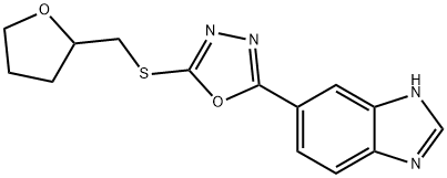 1H-Benzimidazole,5-[5-[[(tetrahydro-2-furanyl)methyl]thio]-1,3,4-oxadiazol-2-yl]-(9CI) 结构式