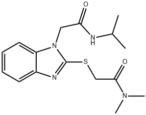 1H-Benzimidazole-1-acetamide,2-[[2-(dimethylamino)-2-oxoethyl]thio]-N-(1-methylethyl)-(9CI) 结构式